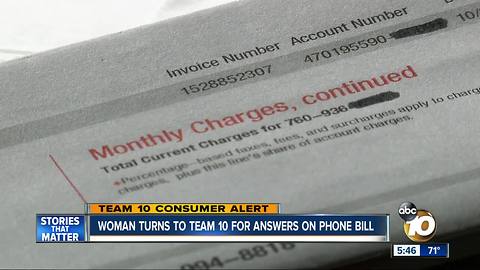 Santa Ysabel woman turns to Team 10 for answers on phone bill