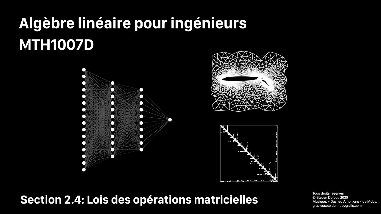 Section 2.4: Lois des opérations matricielles