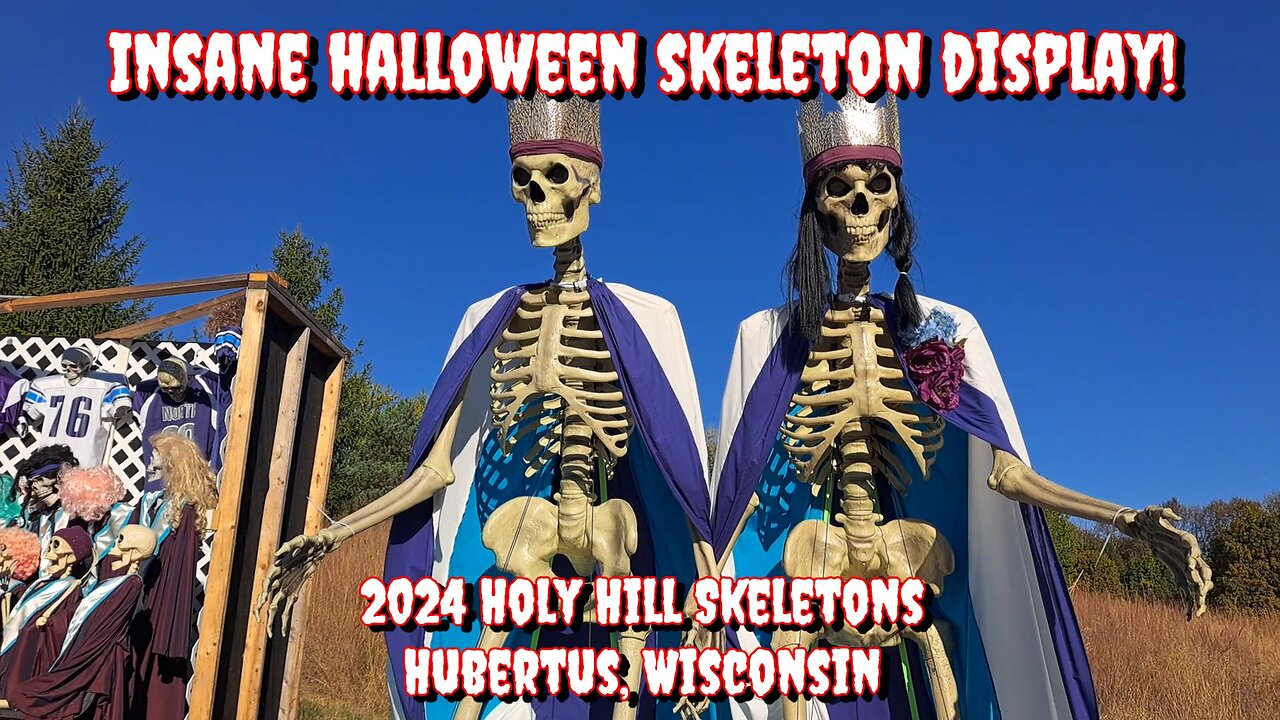 INSANE HALLOWEEN SKELETON DISPLAY! 2024 Holy Hill Skeletons. Hubertus, Wisconsin.