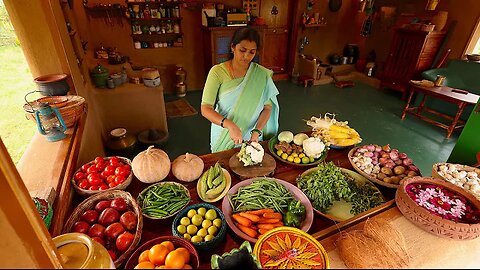 Vegetable Biryani & 2 Veg Recipes || 3 Veg Village Foods Cooking in Village || The Traditional Life