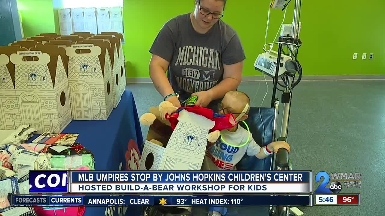 MLB umpires stop by Johns Hopkins Children's Center