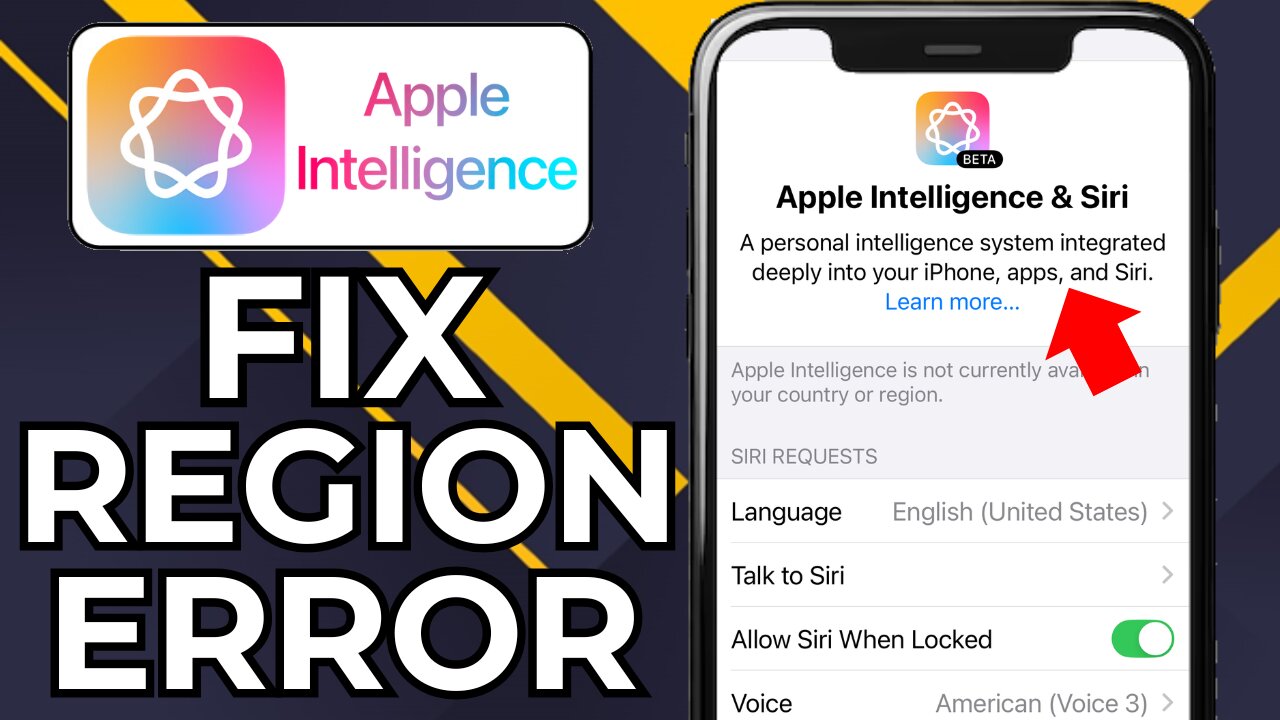 HOW TO FIX APPLE INTELLIGENCE IS NOT CURRENTLY AVAILABLE IN YOUR COUNTRY OR REGION ERROR