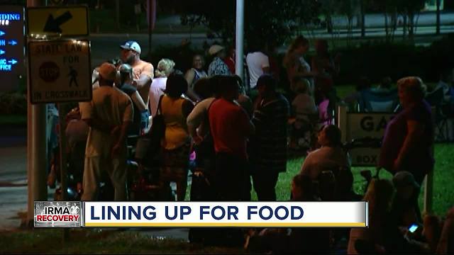 People wait hours for food assistance in wake of Hurricane Irma