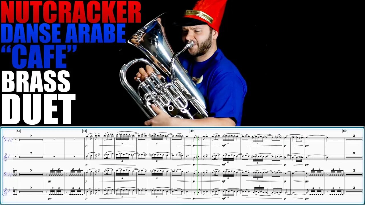 Tchaikovsky THE NUTCRACKER "Danse Arabe: Café" EUPHONIUM DUET - Matonizz. Play Along!