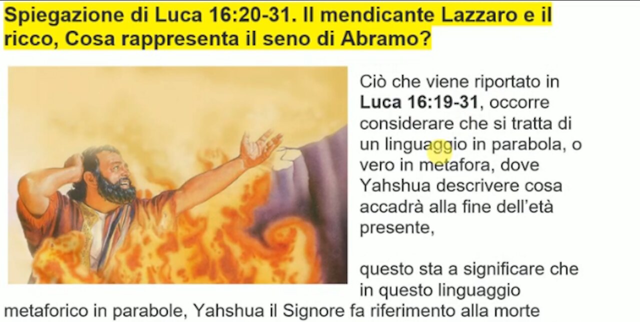 📖 Spiegazione di Luca 16:20-31. Lazzaro e il ricco, Cosa rappresenta il SENO di Abramo?