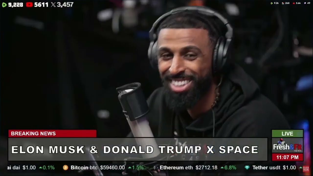 Fresh and Fit React To Elon Musk X Trump Interview On "X Spaces"