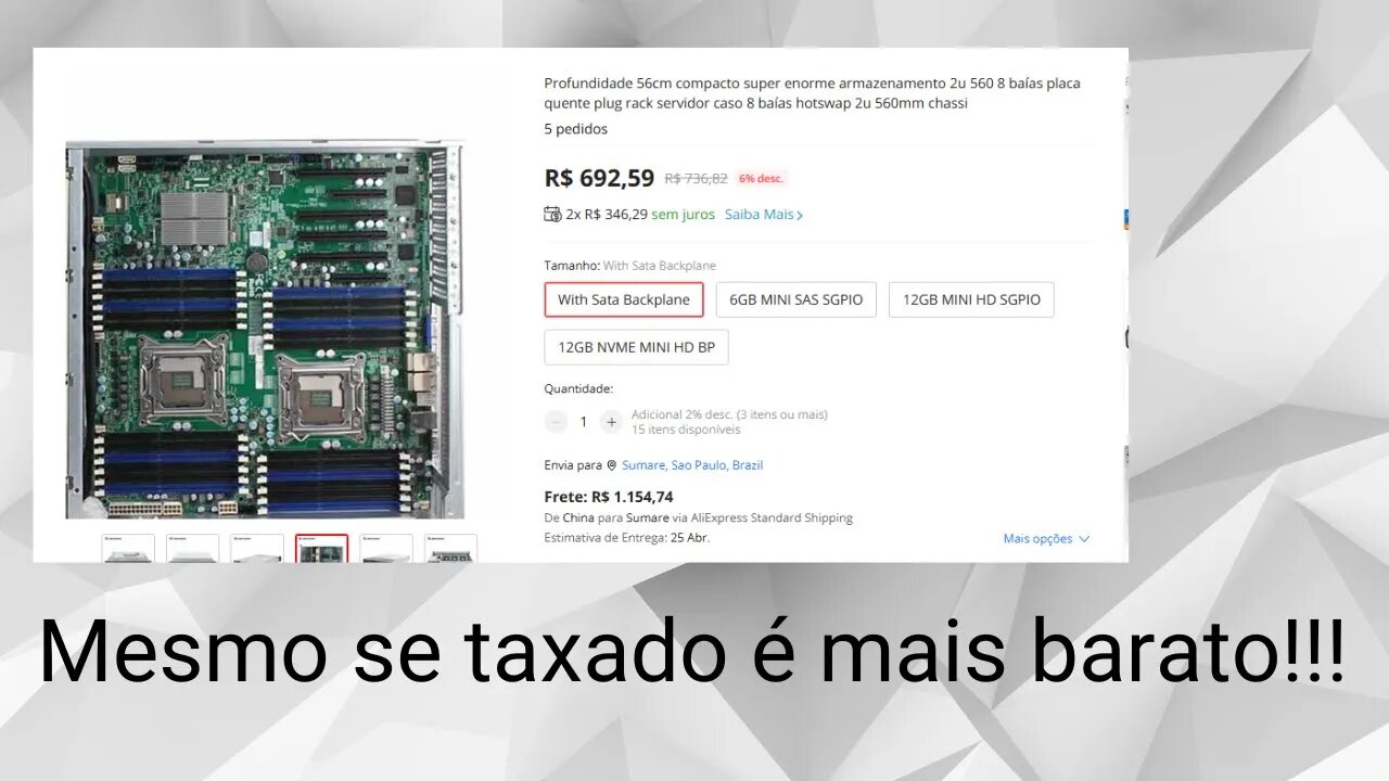 Mesmo se taxado é mais barato!!!