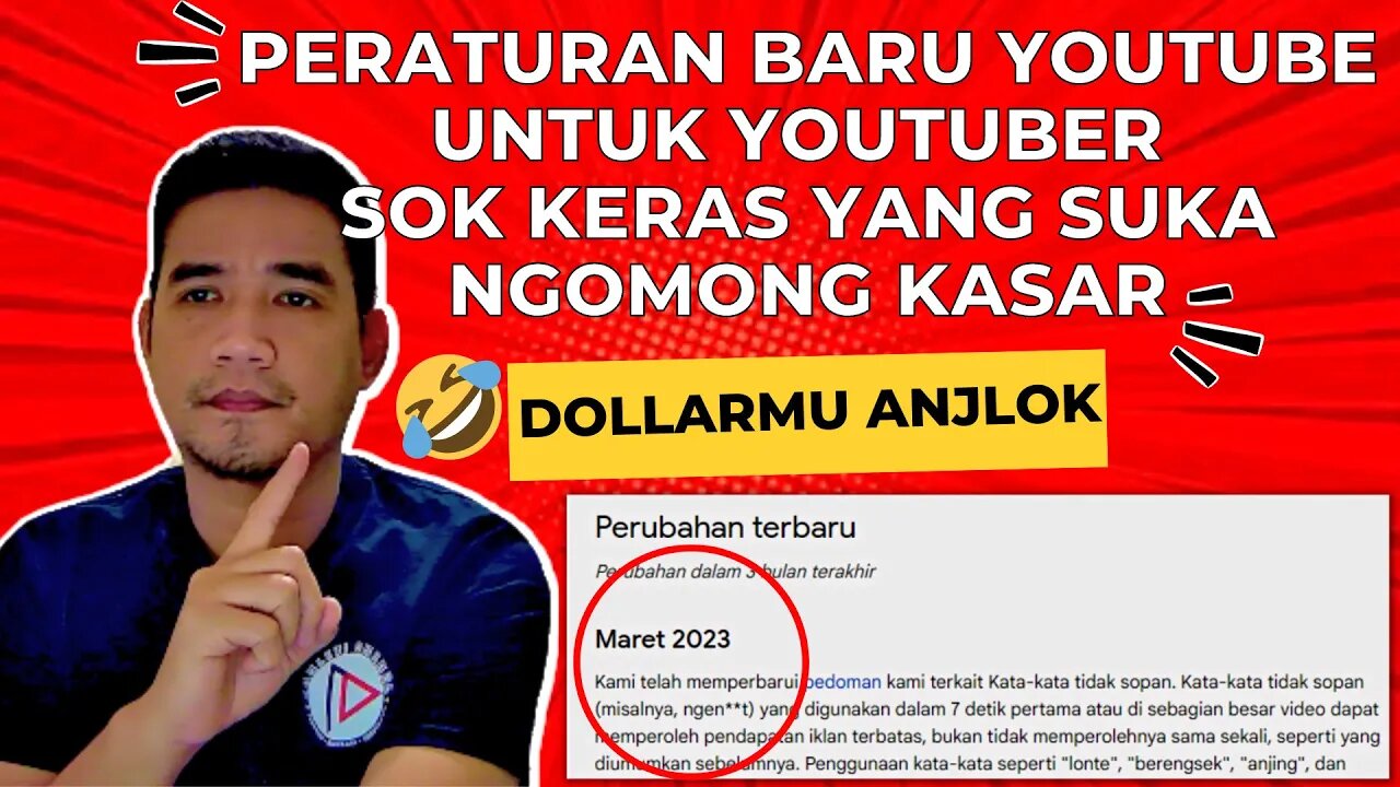 HATI HATI KALIAN YANG SUKA KATA-KATA TIDAK SOPAN TERKENA PERATURAN TERBARU YOUTUBE