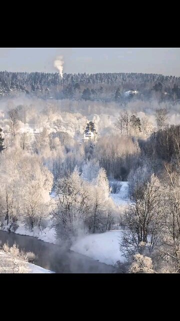 Winter in different parts of Russia