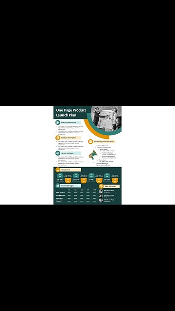 One Page Product Launch Plan PowerPoint Template