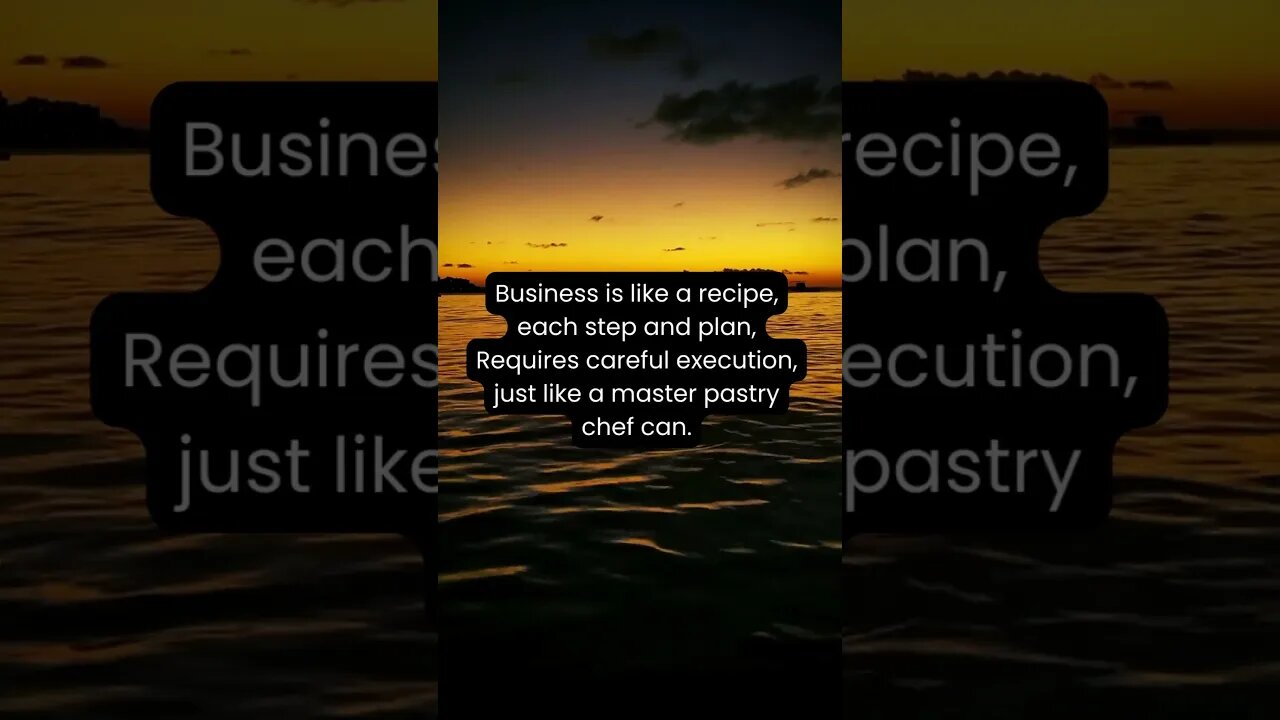 Business is like a recipe #sponsored