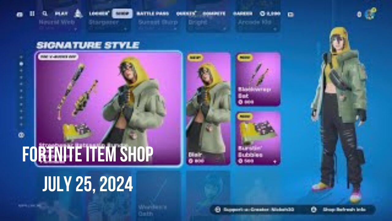 Fortnite Item Shop|July 25, 2024(*New* Streetwear Batsassin Bundle & Jam Tracks)