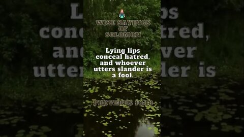 Wise Sayings of Solomon | Proverbs 10:18