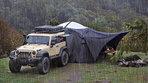 This CAR TENT Is Perfect For RAIN And STORM [ Solo Camping ASMR ]