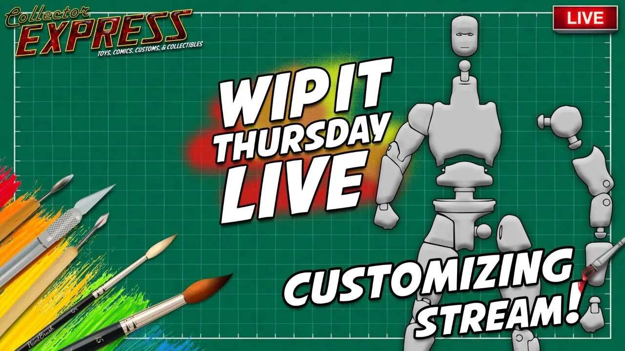 Customizing Action Figures - WIP IT Thursday Live - Episode #13 - Painting, Sculpting, and More!