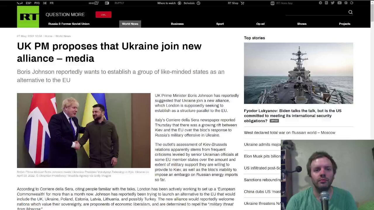 UK PM proposes that Ukraine join a new proposed alliance: a 'European commonwealth'