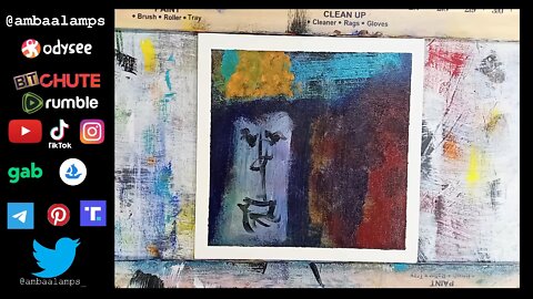 "Furney Street" Abstract expressionist painting, 8x8 canvas panel acrylic painting