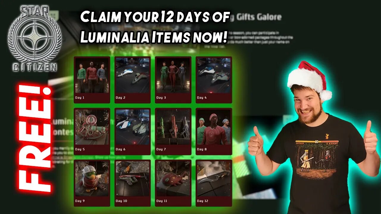 How to claim the FREE Twelve Days of Gifts LUMINALIA Event 2022 in Star Citizen