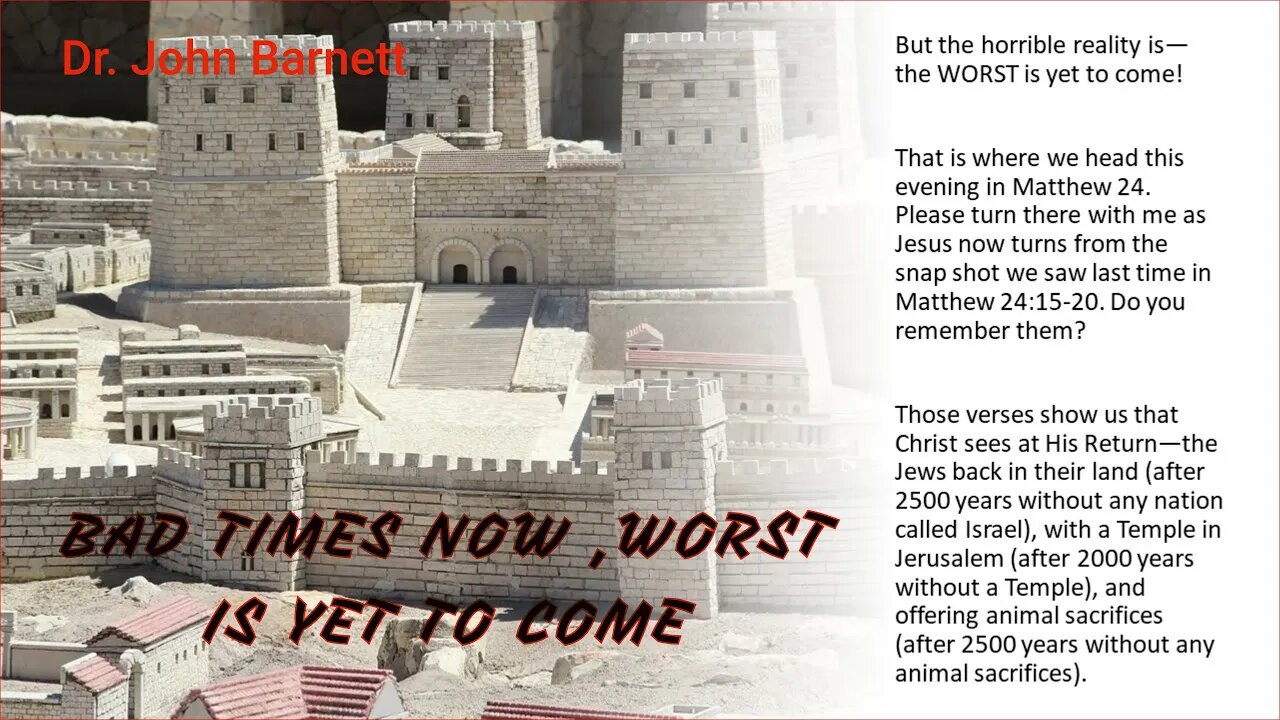 BAD TIMES NOW ,WORST IS YET TO COME -Dr. John Barnett