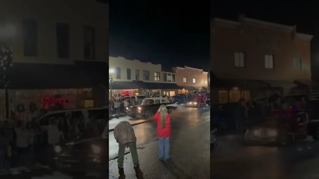 A trio of hot rods rolling through the Murphy Christmas Parade