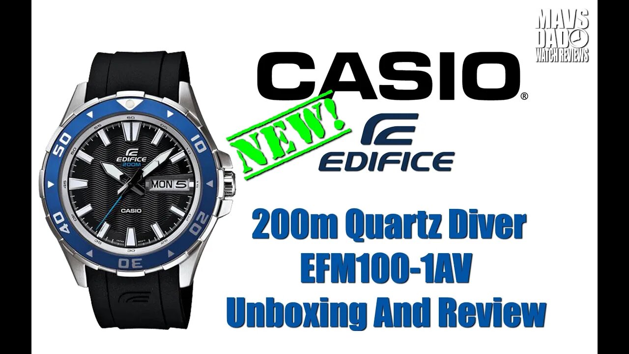 Best Weekend/Beater Watch? | Casio Edifice 200m Quartz Diver EFM100-1AV Unbox & Review