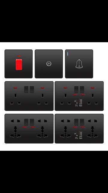 Universal Black USB Type-C 18W Smart Fast Charging Socket Double 5-pin Power Plug