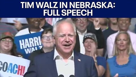 WATCH LIVE: Tim Walz speaks at campaign rally in Omaha, Nebraska