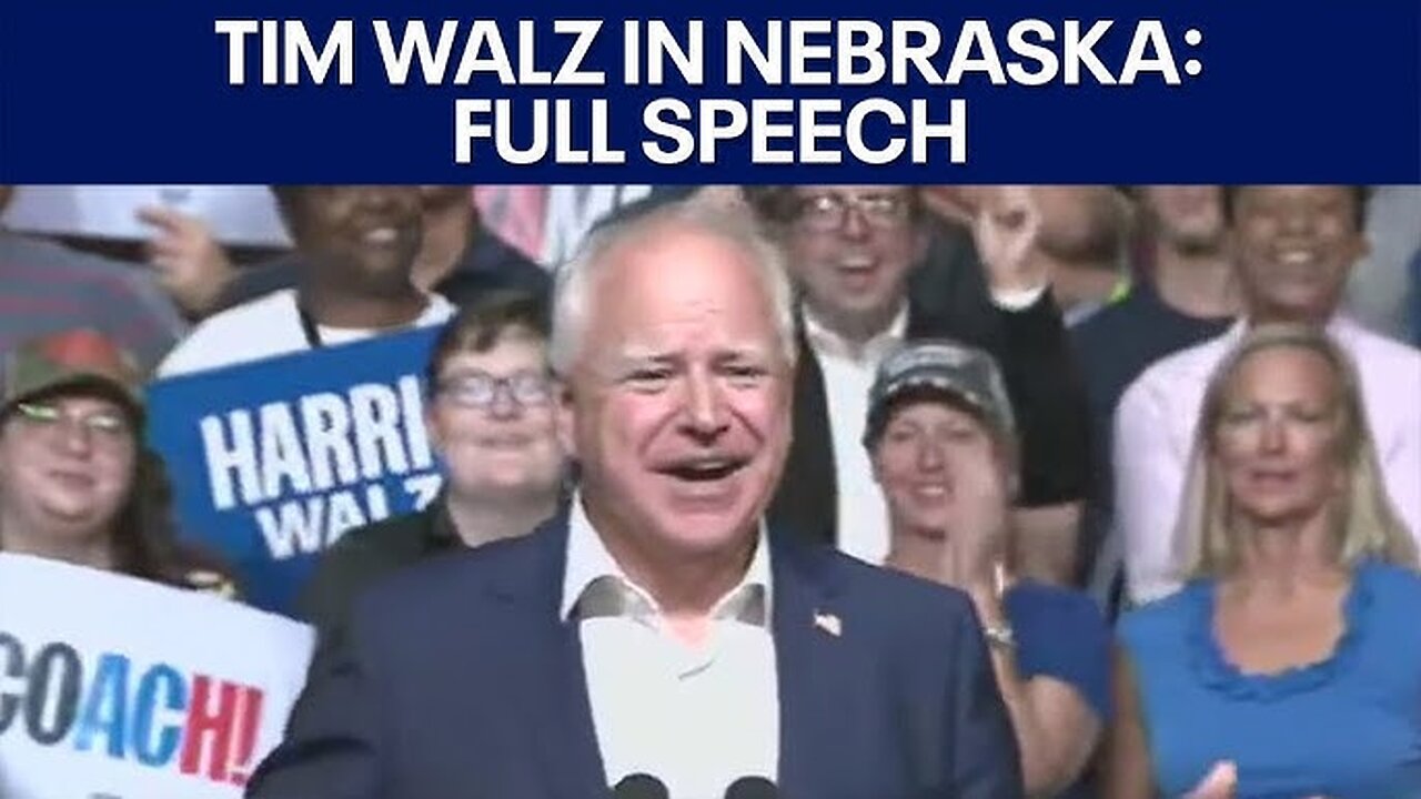 WATCH LIVE: Tim Walz speaks at campaign rally in Omaha, Nebraska