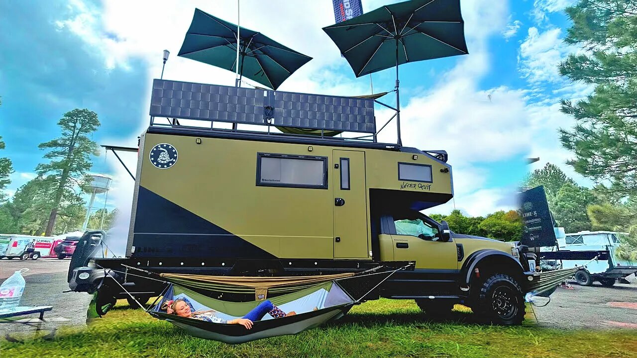 This Custom Truck Camper has a ROOFTOP PATIO! - Never Quit Overland's Motivational Story