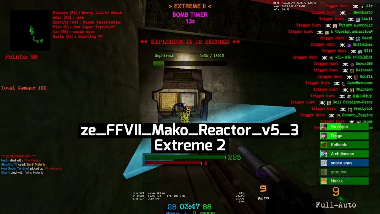 「Garry's Mod Zombie Escape」 CRAZY 20 MAN WIN ON Ze_FFVI_mako_reactor_v5_3 extreme 2