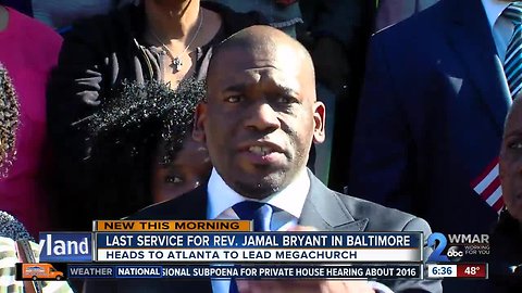 Pastor Jamal Bryant leads last Baltimore service