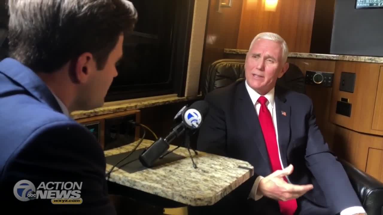 COMPLETE INTERVIEW: Vice President Pence speaks with 7 Action News during visit to Michigan