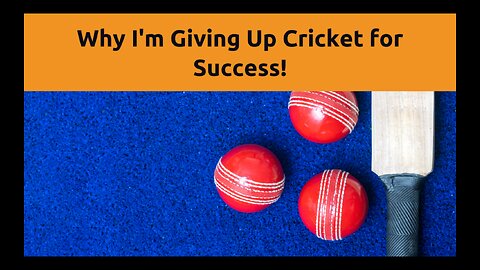 Sacrifice: Why I'm Abandoning My Favorite Sport for SUCCESS! 🏏| The Real Secret to Achieving Dreams!