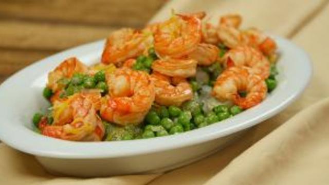 Lemongrass Shrimp with Spring Pea Salad