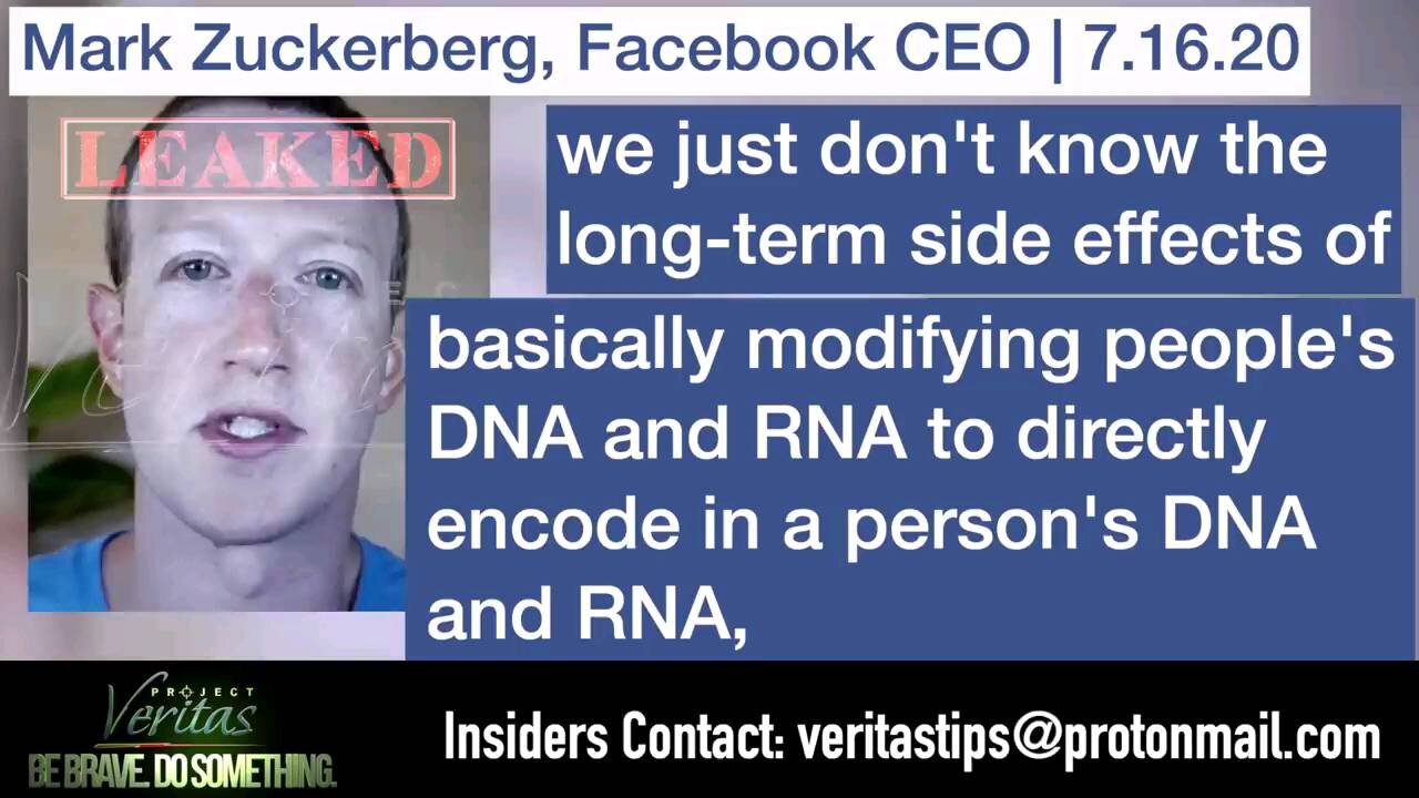 Project Veritas: Facebook Zuckerberg violating own rules on Covid-19 vaccines that alters your DNA