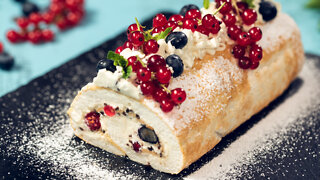 Summer Berry Meringue Roll