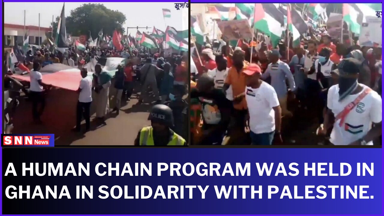 A human chain program was held in Ghana in solidarity with Palestine.