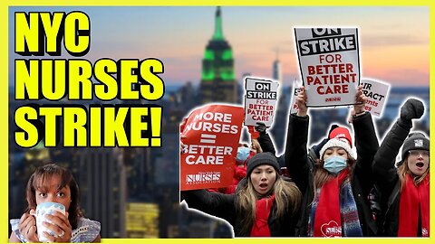 7,000 NYC Nurses WALK OUT (clip)