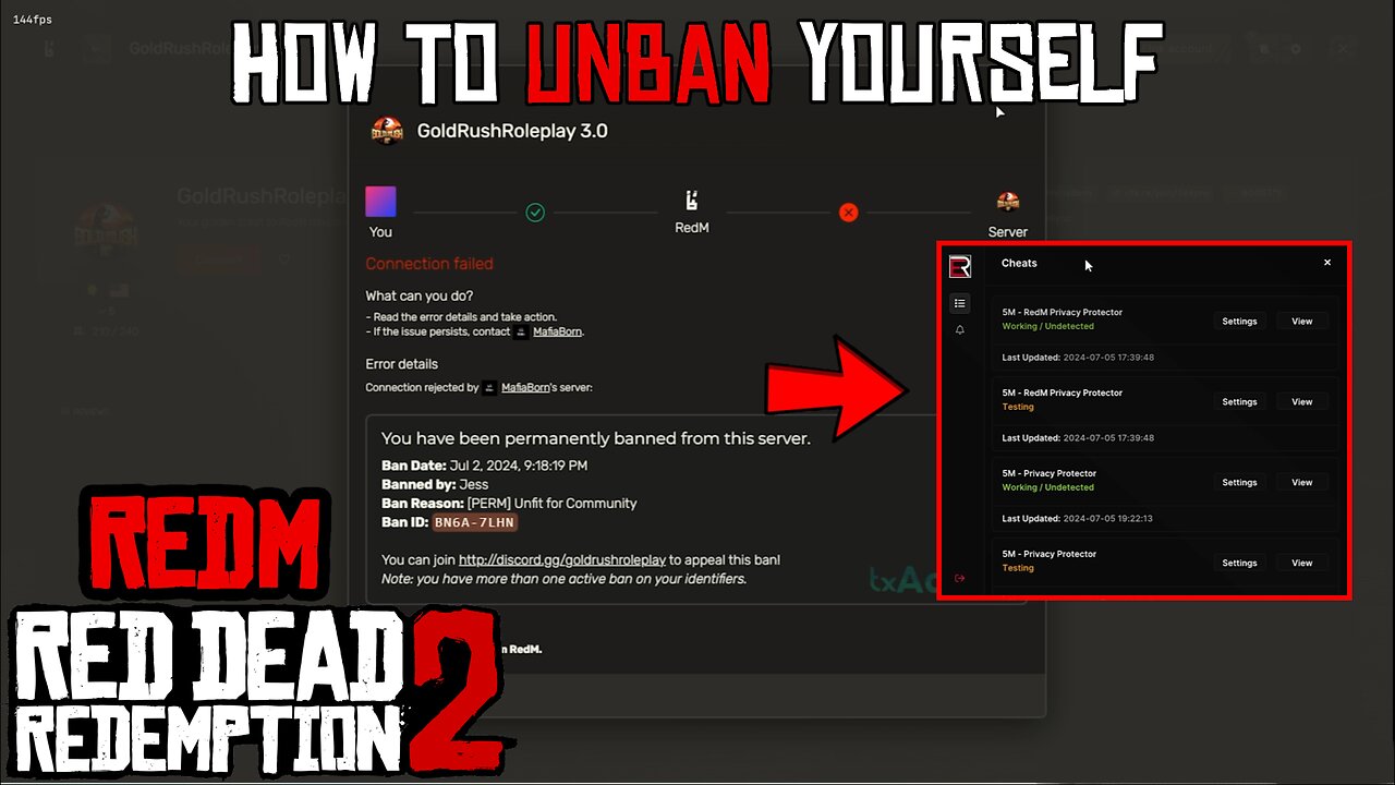 How To Unban Yourself | RedM | Red Dead RP