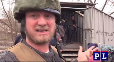 RUSSIAN SOLDIERS EVACUATE CHILDREN FROM THE DANGER AREA OF MARIUPOL.