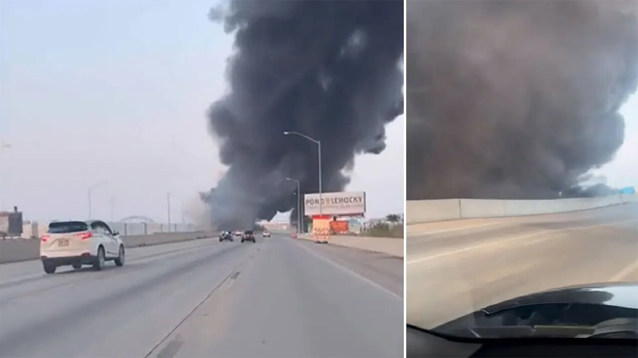 Video captures dip in road moments before Philadelphia I-95 collapse