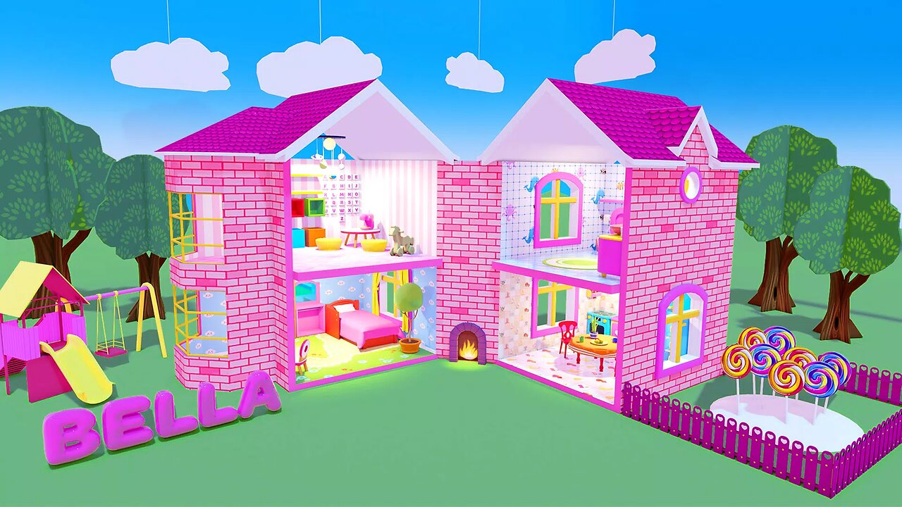 Bella doll house kitchen cleaning/ clean messy kitchen/kitchen decoration/ Andriod gaming land