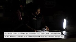 South Africa - Cape Town - Eskom to load shed from 9am on Friday till 6am on Saturday (Video) (rJy)