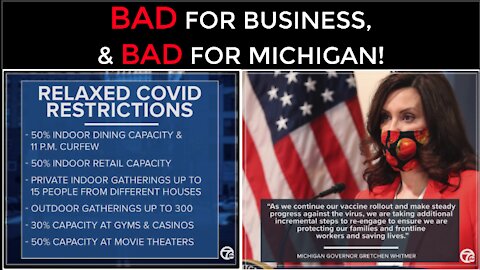 New COVID-19 Restrictions In Michigan! Whitmer HATES Small Businesses!
