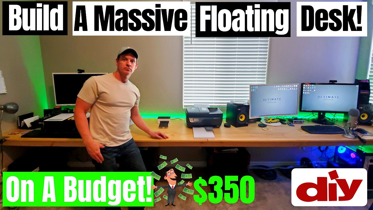 MASSIVE FLOATING DESK BUILD HOW TO - LARGEST FLOATING DESK 2021