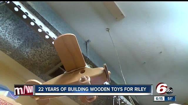 Man has been building wooden toys for patients at Riley Hospital for Children for 22 years