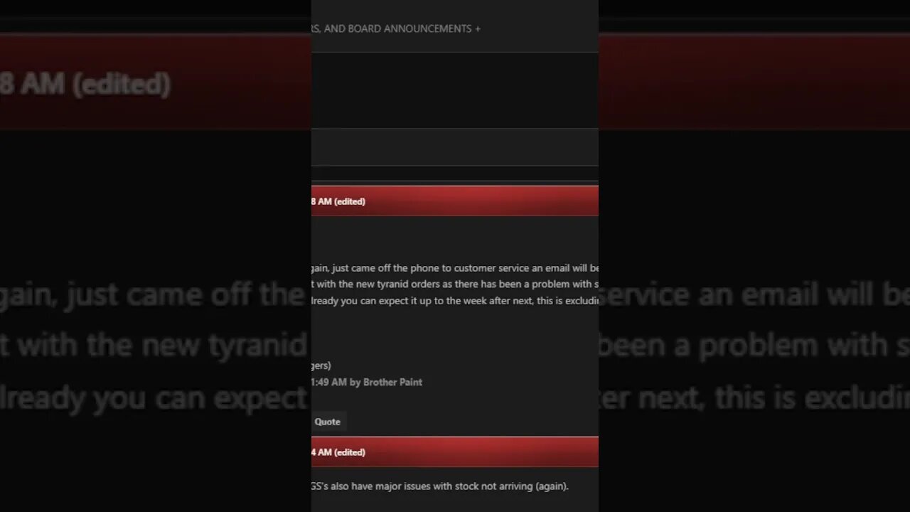 more delays from the UKs premier miniature company