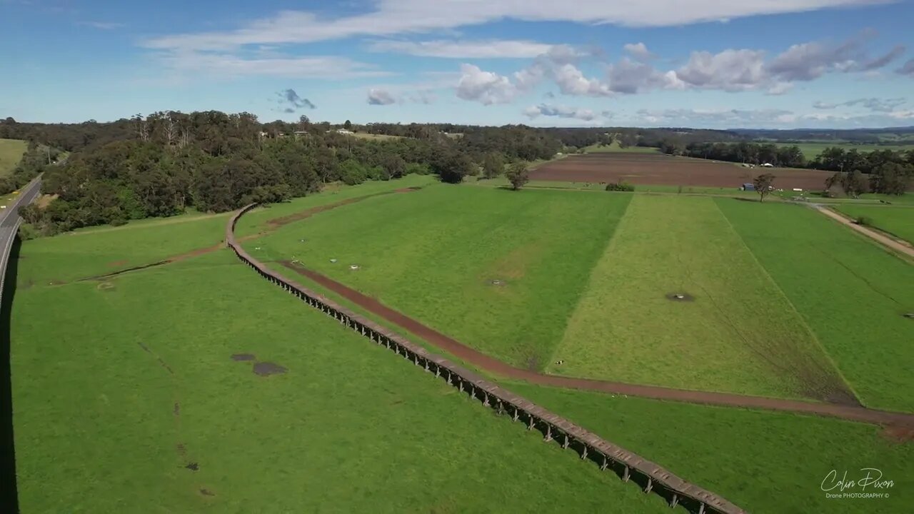 Snowy River Railway Bridge Orbost 14 October 2022 4k drone