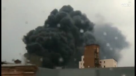 Dense smoke in Lviv Ukraine, Ukraine's western largest city was hit by artillery fire