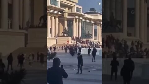 Mongolian protesters storm State Palace!